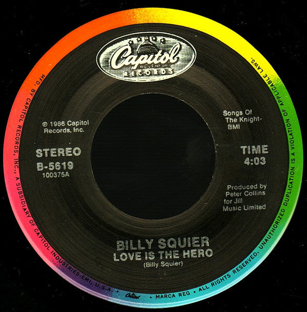 Billy Squier : Love Is The Hero (7", Single, Spe)
