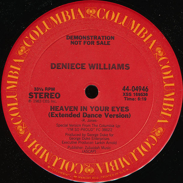 Deniece Williams : Heaven In Your Eyes (12", Promo)