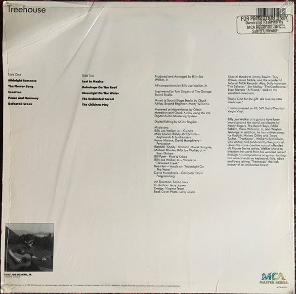 Billy Joe Walker, Jr.* : Treehouse (LP, Album)