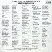 Leonard Cohen : Various Positions (LP, Album, RE, RM, 180)