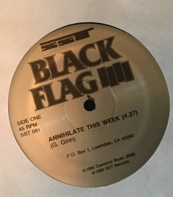 Black Flag : Annihilate This Week (12", Single, RP)