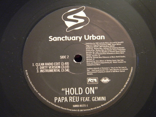 Papa Reu Feat. YZ & Gemini (77) : Hold On (12")