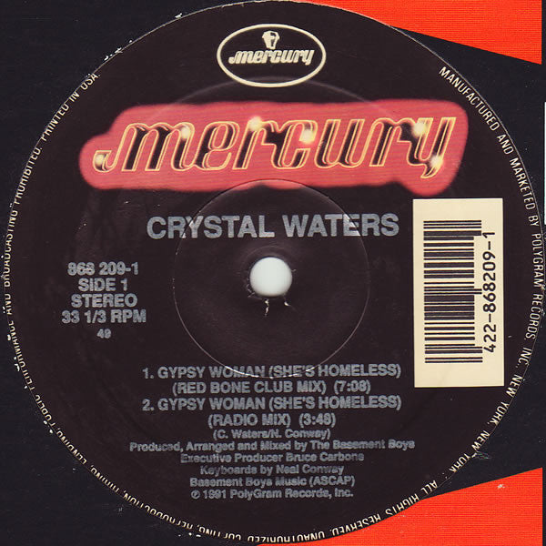 Crystal Waters : Gypsy Woman (She's Homeless) (12")