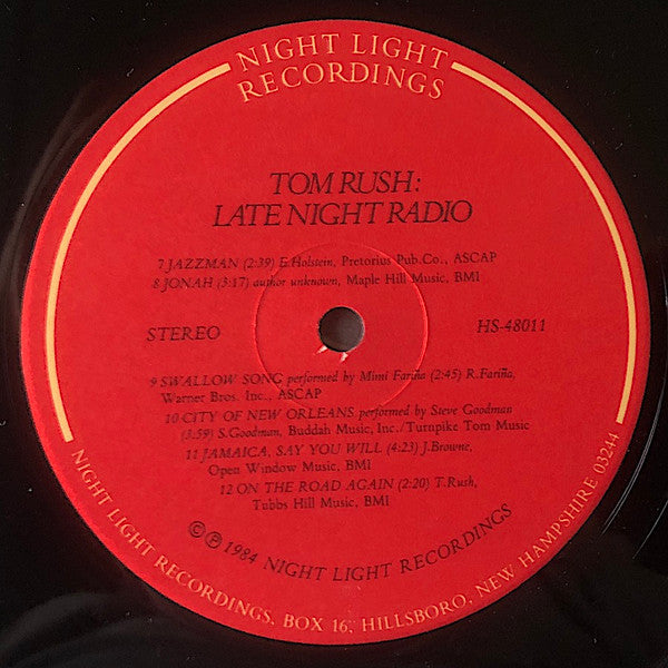 Tom Rush : Late Night Radio (LP)