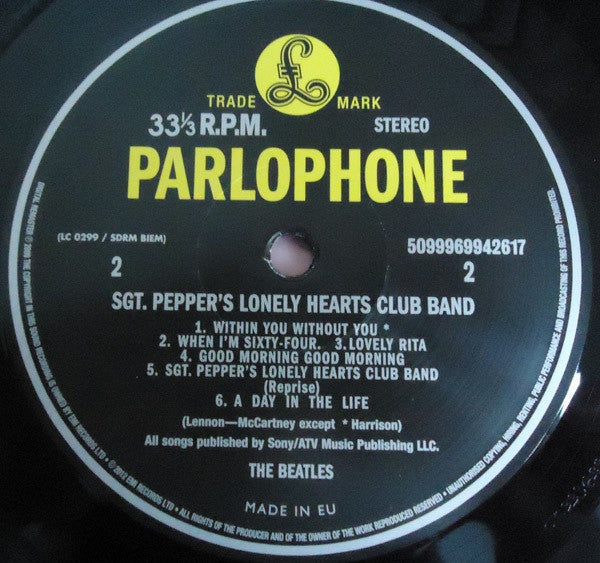 The Beatles : Sgt. Pepper's Lonely Hearts Club Band (LP, Album, RE, RM, 180)