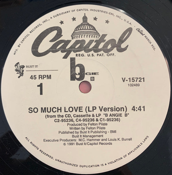 B Angie B : So Much Love (12", Single)