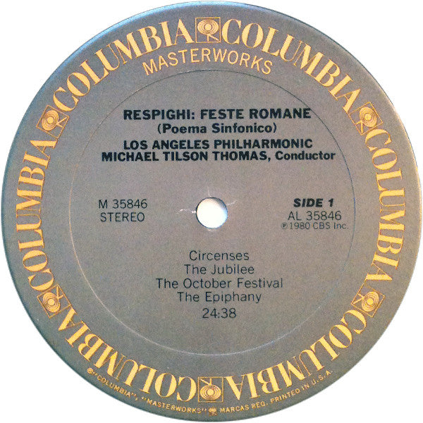Michael Tilson Thomas, Los Angeles Philharmonic* - Respighi* : Fountains Of Rome / Feste Romane (LP, Album)