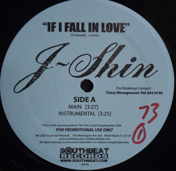 J-Shin : If I Fall In Love (12")