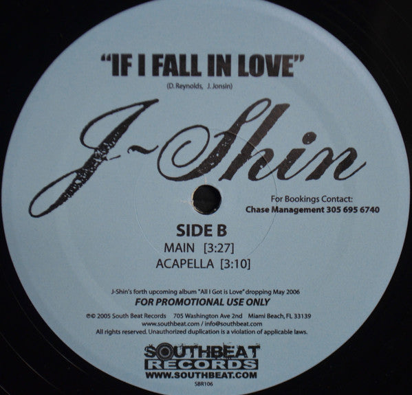 J-Shin : If I Fall In Love (12")