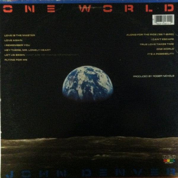 John Denver : One World (LP, Album, Ind)