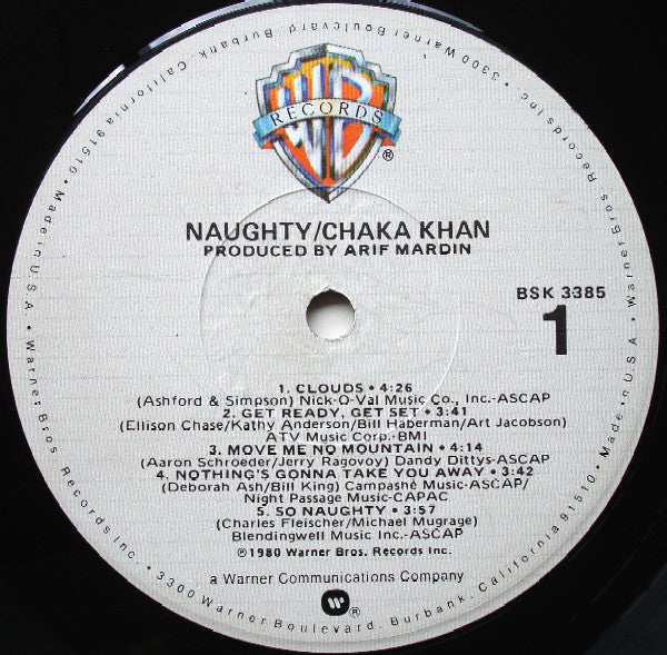 Chaka Khan : Naughty (LP, Album, Win)