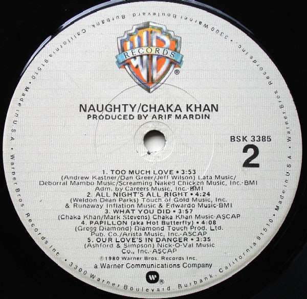 Chaka Khan : Naughty (LP, Album, Win)