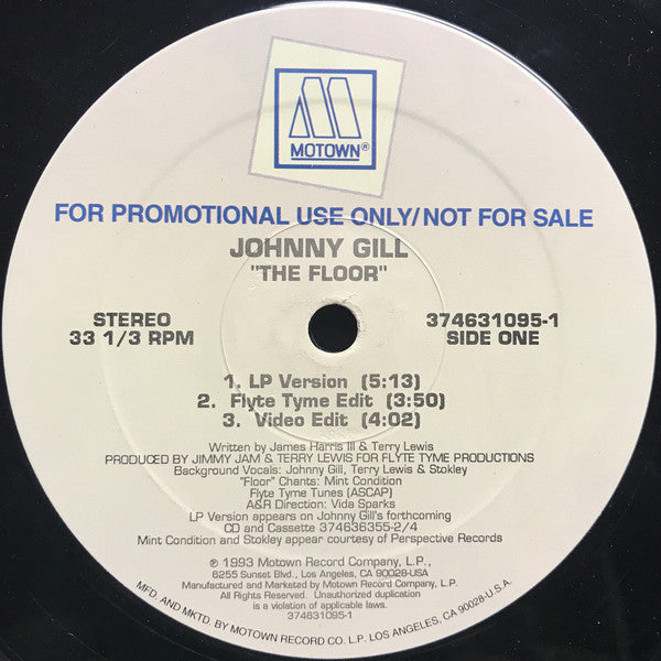 Johnny Gill : The Floor (Remix) (12", Promo)