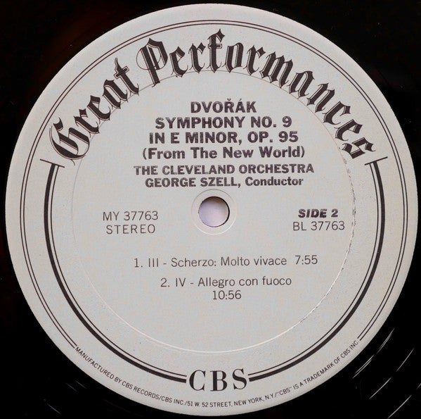 Antonín Dvořák, George Szell, The Cleveland Orchestra : "New World" Symphony No. 9 In E Minor (LP)