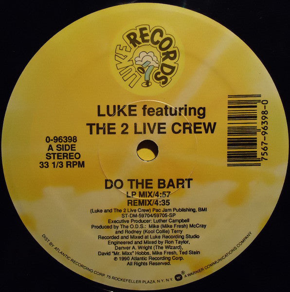 Luke Featuring The 2 Live Crew : Do The Bart (12")