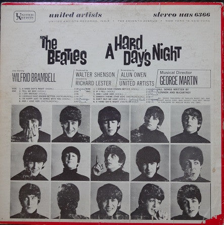 The Beatles : A Hard Day's Night (Original Motion Picture Sound Track) (LP, Album, H.V)
