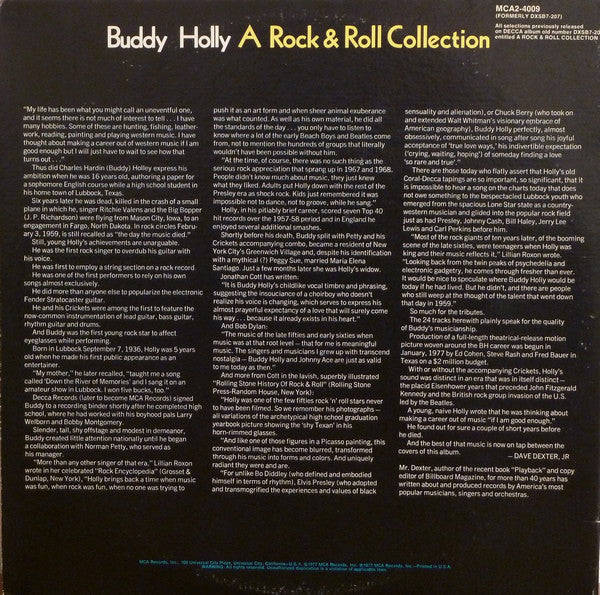 Buddy Holly : A Rock & Roll Collection (2xLP, Comp, RE, Glo)