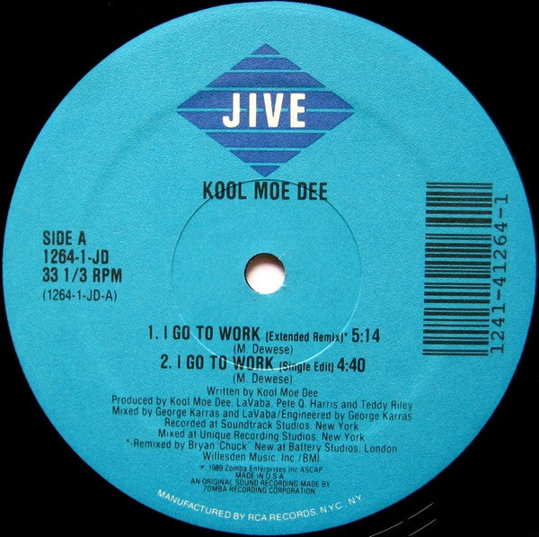 Kool Moe Dee : I Go To Work (12")