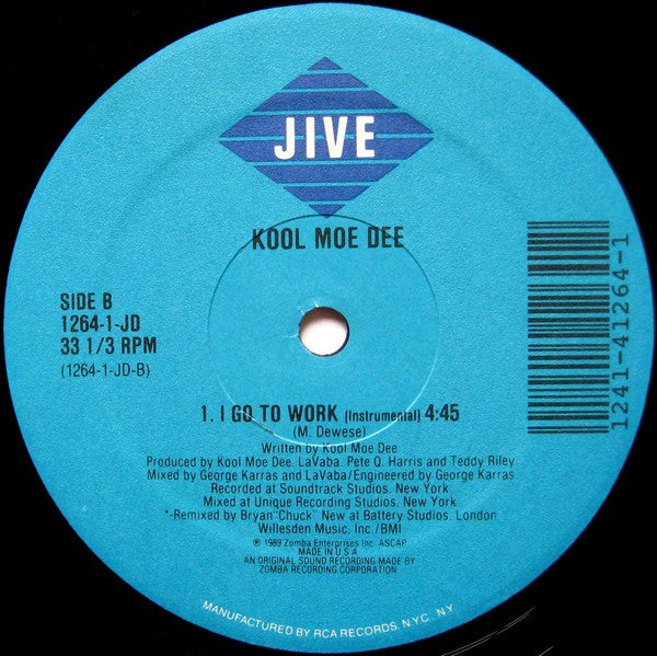 Kool Moe Dee : I Go To Work (12")