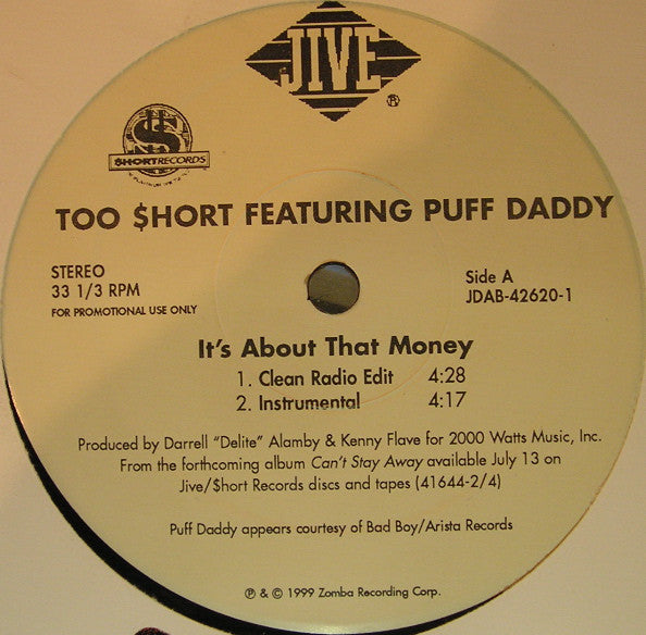 Too Short : It's About That Money (12", Promo)