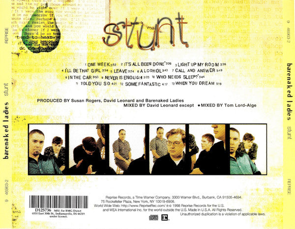 Barenaked Ladies : Stunt (CD, Album, Club)
