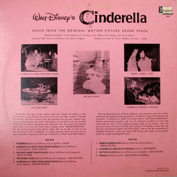 Various : Walt Disney's Cinderella (LP, Album, RE)