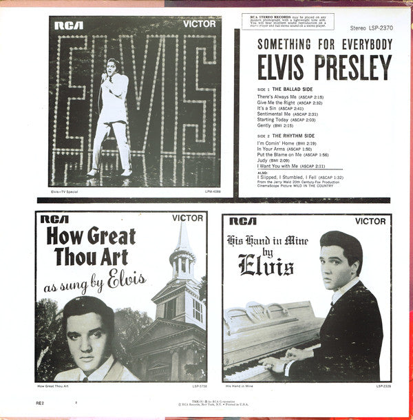 Elvis Presley : Something For Everybody (LP, Album, RE)