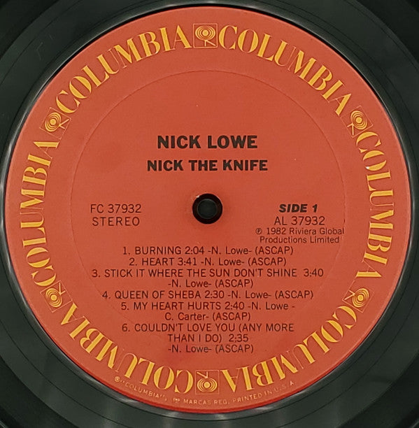 Nick Lowe : Nick The Knife (LP, Album, Ter)