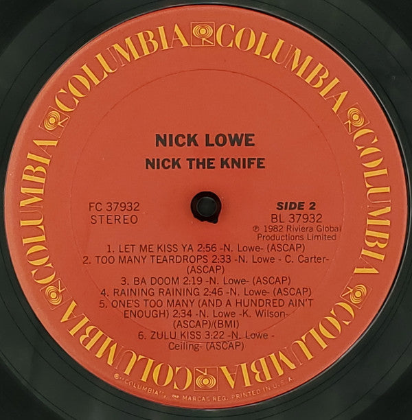 Nick Lowe : Nick The Knife (LP, Album, Ter)