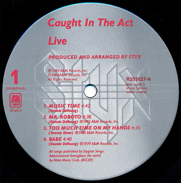 Styx : Caught In The Act Live (2xLP, Album, Club, RCA)