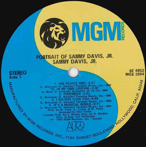 Sammy Davis Jr. : Portrait Of Sammy Davis, Jr. (LP, Album)