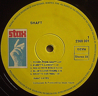 Isaac Hayes : Shaft (2xLP, Album, Gat)