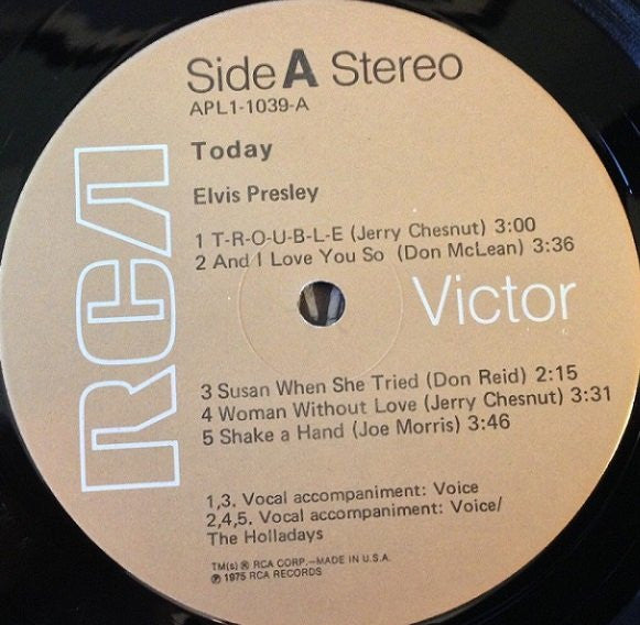 Elvis* : Today (LP, Album, Tan)