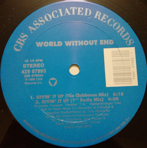 World Without End : Givin' It Up (12")