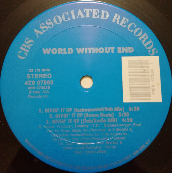 World Without End : Givin' It Up (12")