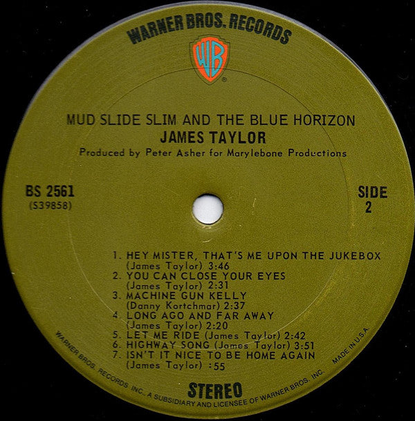 James Taylor (2) : Mud Slide Slim And The Blue Horizon (LP, Album, Pit)