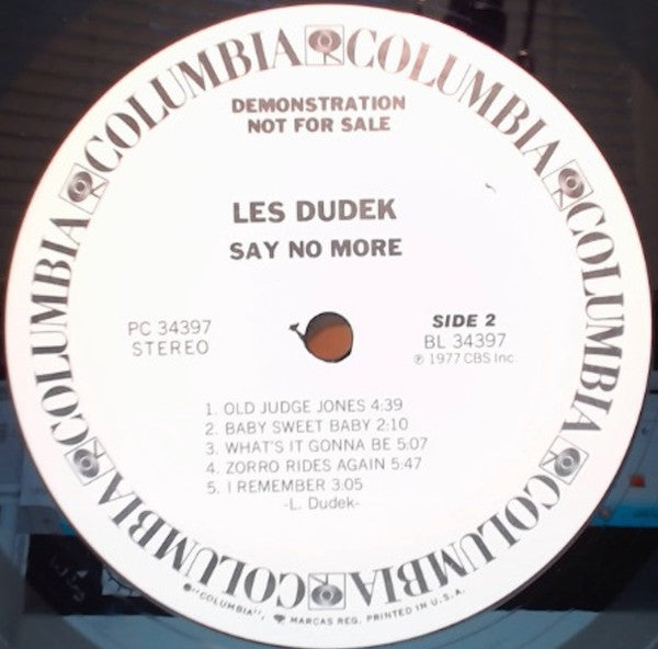 Les Dudek : Say No More (LP, Album, Promo)