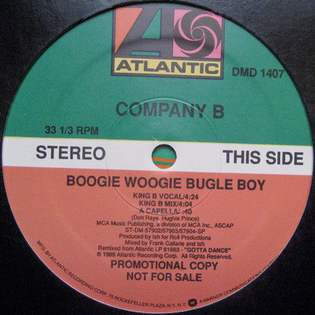 Company B : Boogie Woogie Bugle Boy (12", Promo)