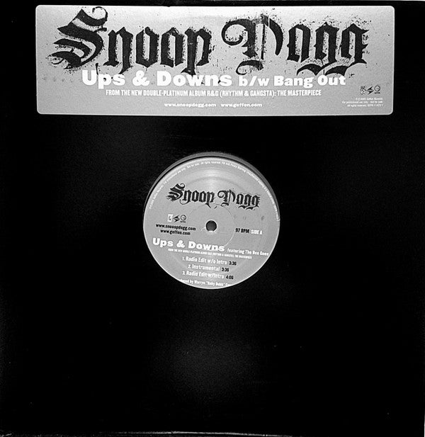 Snoop Dogg : Ups & Downs / Bang Out (12", Promo)