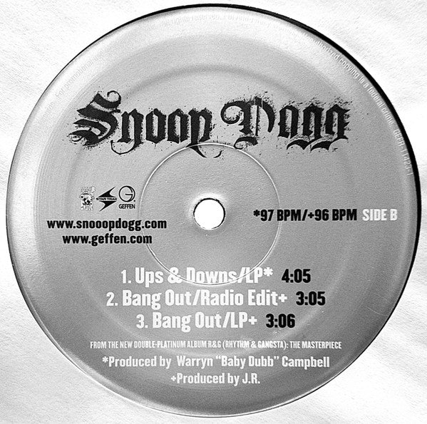 Snoop Dogg : Ups & Downs / Bang Out (12", Promo)