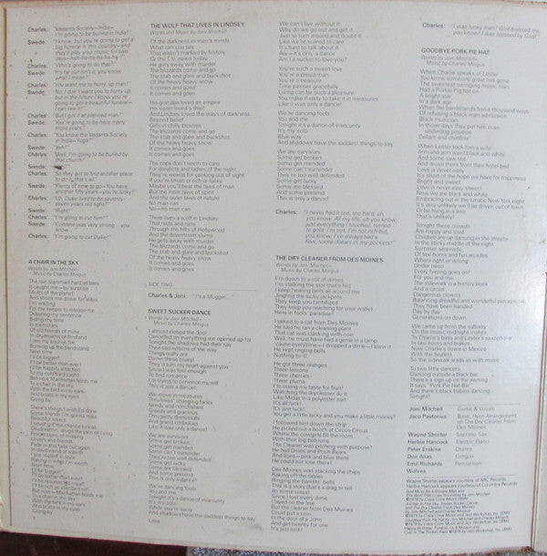 Joni Mitchell : Mingus (LP, Album, PRC)