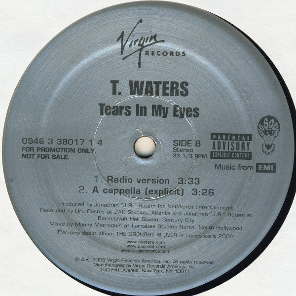 T. Waters : Tears In My Eyes (12", Promo)