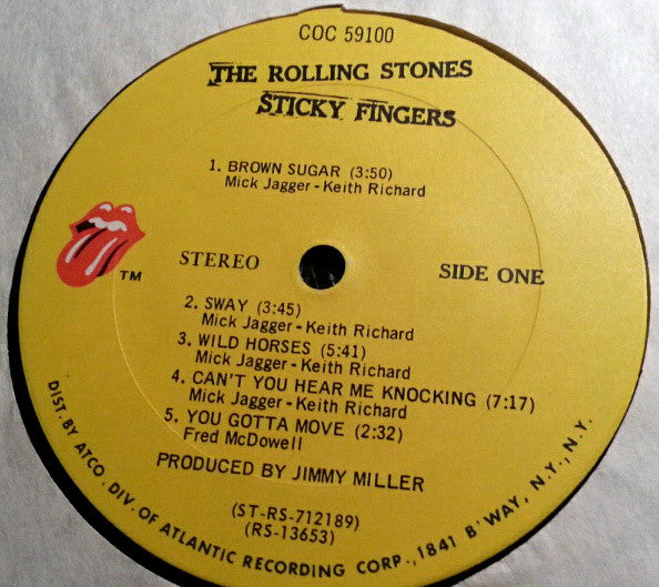 The Rolling Stones : Sticky Fingers (LP, Album, Zip)