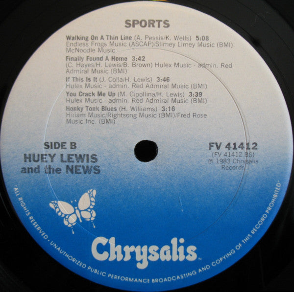 Huey Lewis And The News* : Sports (LP, Album, Pit)