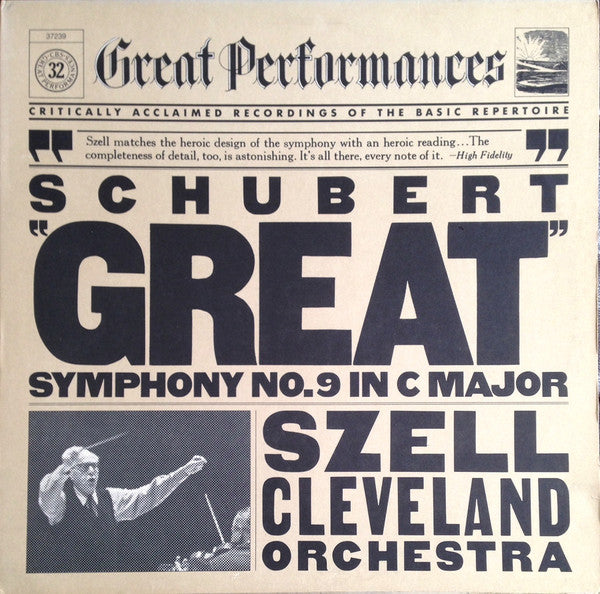 Schubert* / Szell*, The Cleveland Orchestra : Symphony No. 9 In C Major, "Great" (LP, Album, RM)