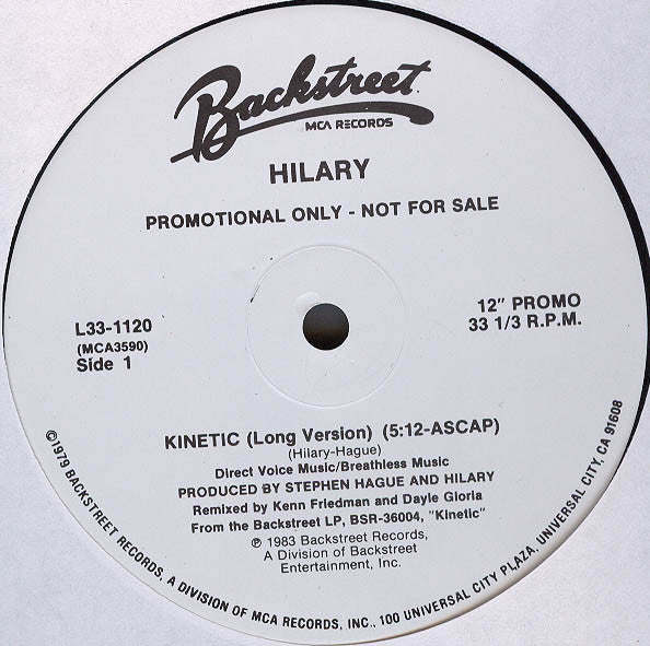 Hilary (3) : Kinetic (12", Promo)