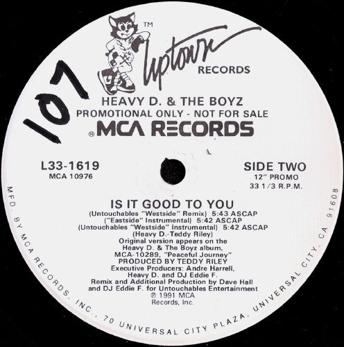 Heavy D. & The Boyz : Is It Good To You (12", Promo)