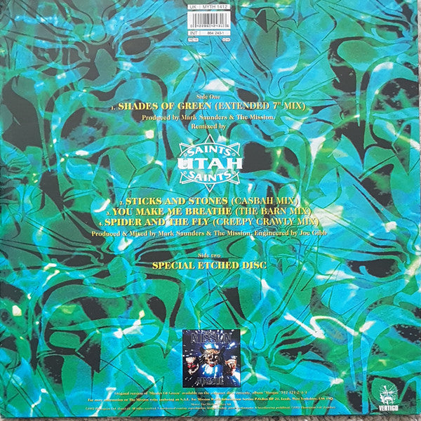 The Mission : Shades Of Green (12", S/Sided, Single, Etch, Ltd, Num)