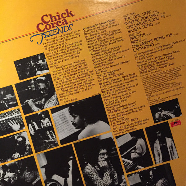 Chick Corea : Friends (LP, Album, Mon)