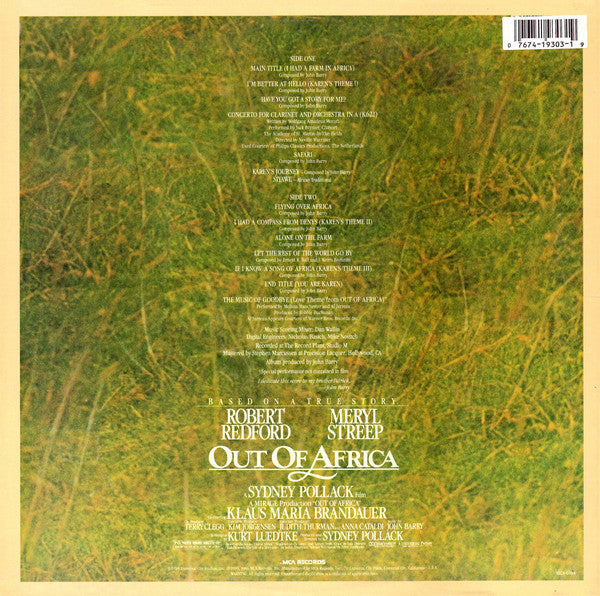 John Barry : Out Of Africa (LP, Album)